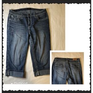 VGS Women's Size 12 - Capri - Cropped - Stretch Cuffed Jeans - Stitch - Denim